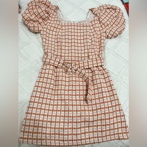 Orange and white dress